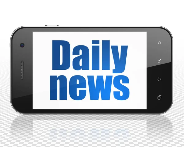 News concept: Smartphone with Daily News on display — Stock Photo, Image