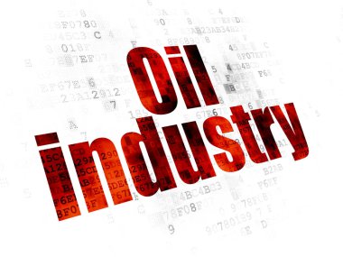 Manufacuring kavramı: petrol endüstrisi dijital arka plan üzerinde