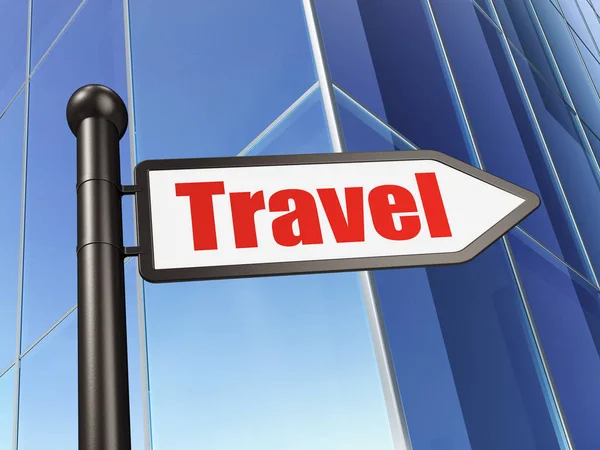 Concepto de vacaciones: signo Travel on Building background — Foto de Stock