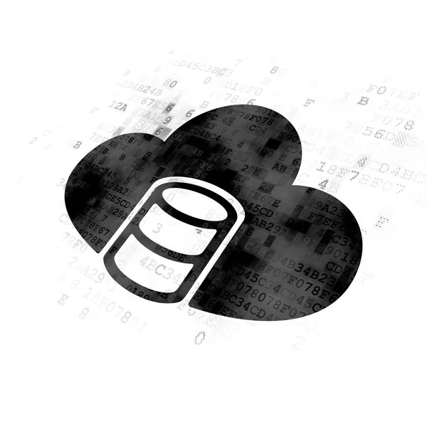 Programmierkonzept: Datenbank mit Cloud auf digitalem Hintergrund — Stockfoto