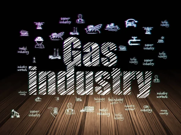 Herstellungskonzept: Gasindustrie im Grunge Dark Room — Stockfoto