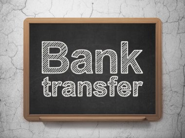 Para kavramı: Kara tahta arka plan banka havalesi