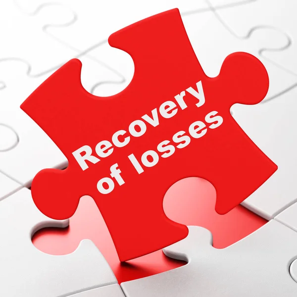 Money concept: Recovery Of losses on puzzle background