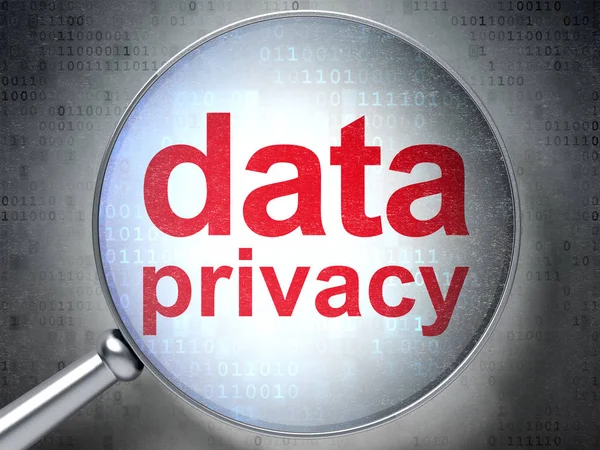 Privacy concept: Data Privacy with optical glass — Stock Photo, Image