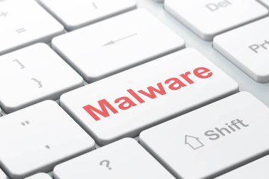 Gizlilik kavramı: Malware bilgisayar klavye arka plan üzerinde