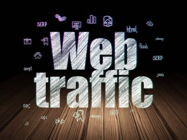 Web tasarım konsepti: grunge karanlık odada Web trafiği