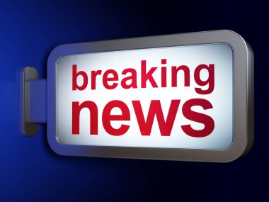 Haber kavramı: Breaking News billboard arka plan üzerinde