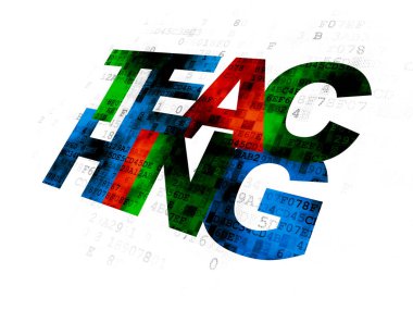 Eğitim kavramı: dijital arka plan üzerinde öğretim