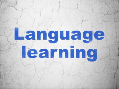 Eğitim kavramı: duvar arka plan üzerinde dil öğrenme