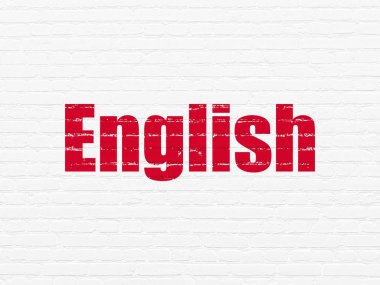 Education concept: English on wall background clipart