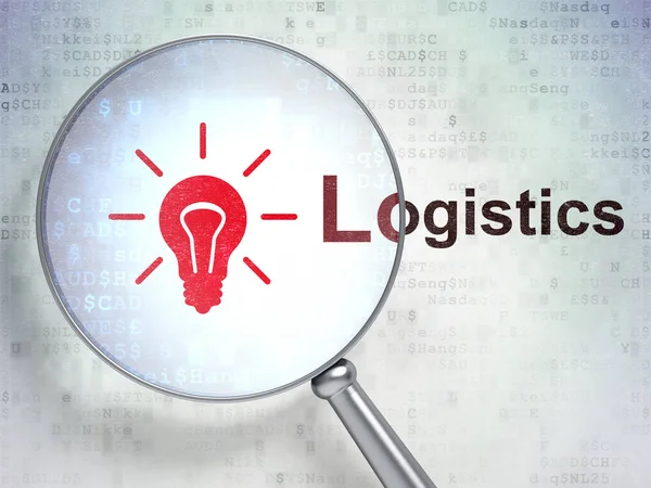 Business concept: Light Bulb and Logistics with optical glass