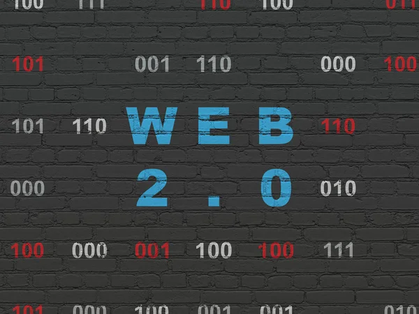 Conceito de Web design: Web 2.0 no fundo da parede — Fotografia de Stock