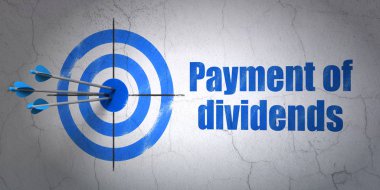 Para kavramı: hedef ve duvar arka plan üzerinde temettü ödeme