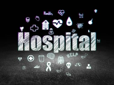 Tıp kavramı: grunge karanlık odada hastanede