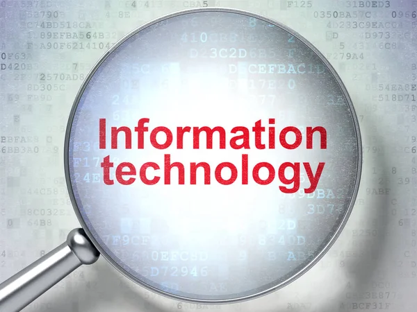 Concepto de información: Tecnología de la información con vidrio óptico — Foto de Stock