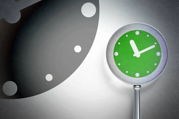 Pojęcie czasu: zegar ze szkła optycznego na tle cyfrowy — Zdjęcie stockowe