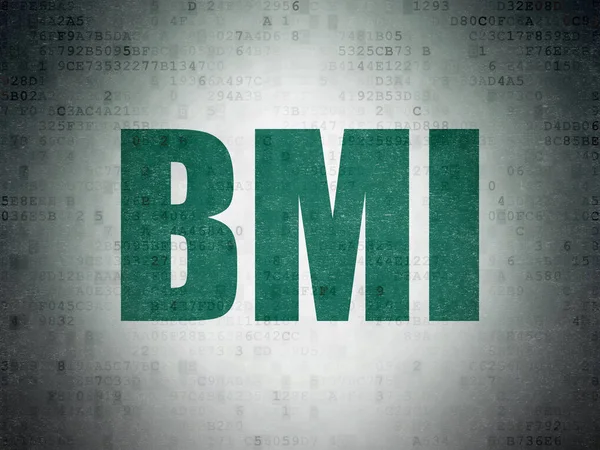 Gezondheid concept: Bmi op digitale Data-Paper achtergrond — Stockfoto