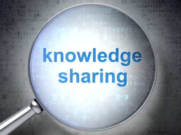 Concetto di apprendimento: condivisione della conoscenza con il vetro ottico — Foto Stock