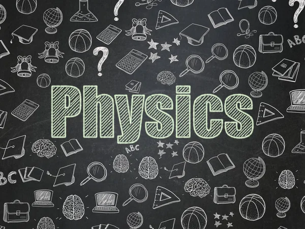 Learning concept: Physics on School board background — Stock Photo, Image