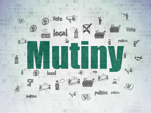 Political concept: Mutiny on Digital Data Paper background