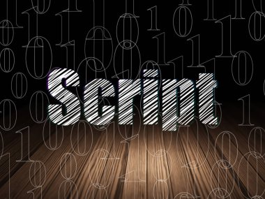 Veritabanı kavramı: grunge karanlık odada komut dosyası