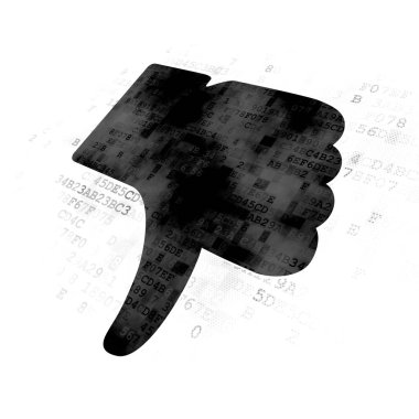 sosyal network kavramı: dijital arka başparmak aşağı