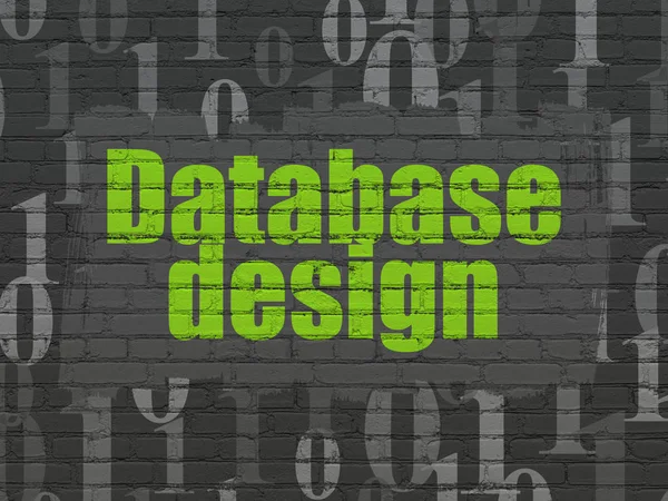 Software concept: Database Design on wall background — Stock Photo, Image