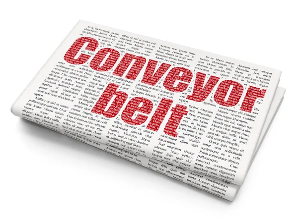 Industry concept: Conveyor Belt on Newspaper background — Stock Photo, Image