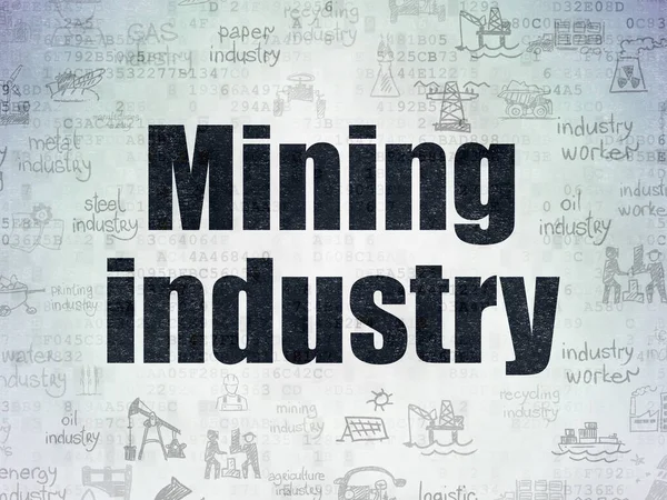 Endüstri kavramı: dijital veri kağıt arka plan üzerinde madencilik sektörü