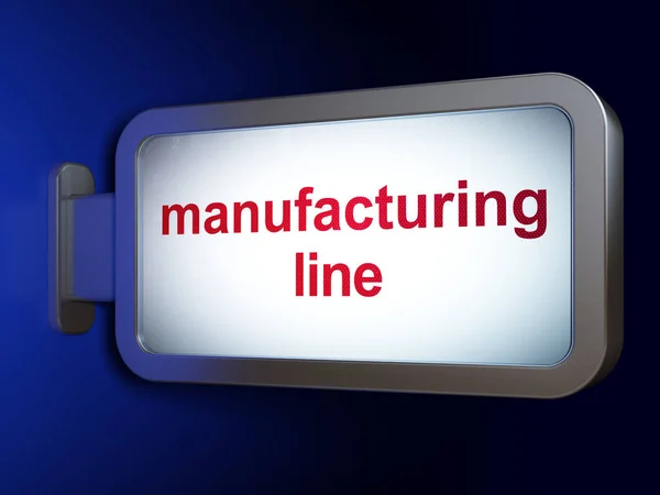 Manufacuring kavramı: üretim hattında billboard arka plan üzerinde — Stok fotoğraf