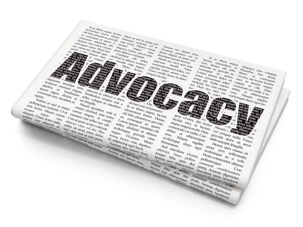 Conceito de lei: Advocacy on Newspaper background — Fotografia de Stock
