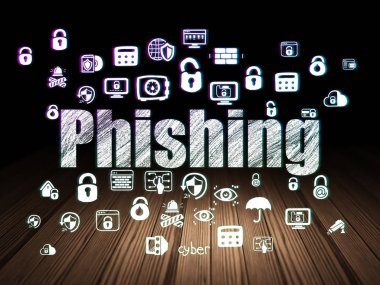 Gizlilik kavramı: Phishing grunge karanlık odada