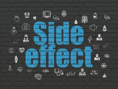 Sağlık kavramı: duvar arka plan üzerinde yan etkisi