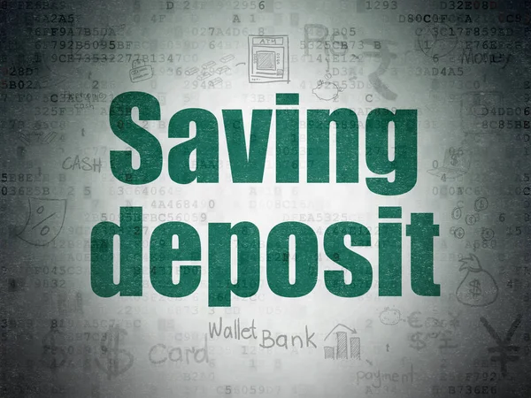 Concept d'argent : Économiser le dépôt sur fond de papier numérique de données — Photo