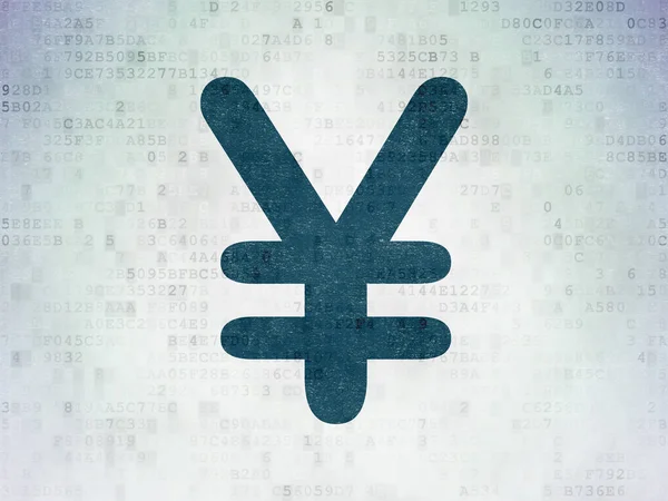 Pengar koncept: Yen på Digital Data papper bakgrund — Stockfoto