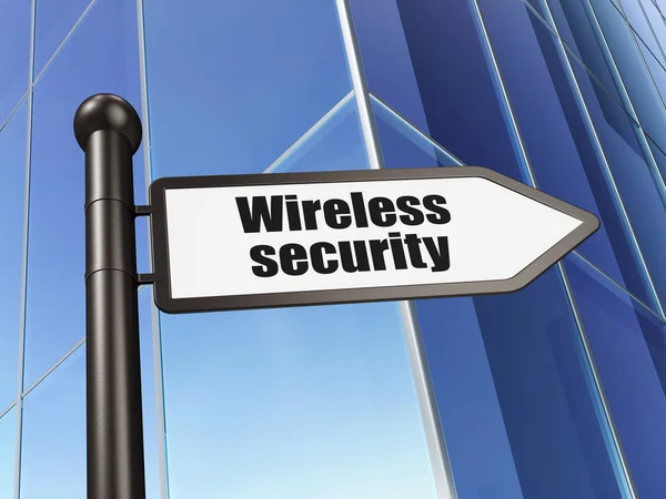 Privacy concept: sign Wireless Security on Building background — Stock Photo, Image