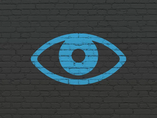Privacy concept: Eye on wall background — Stock Photo, Image