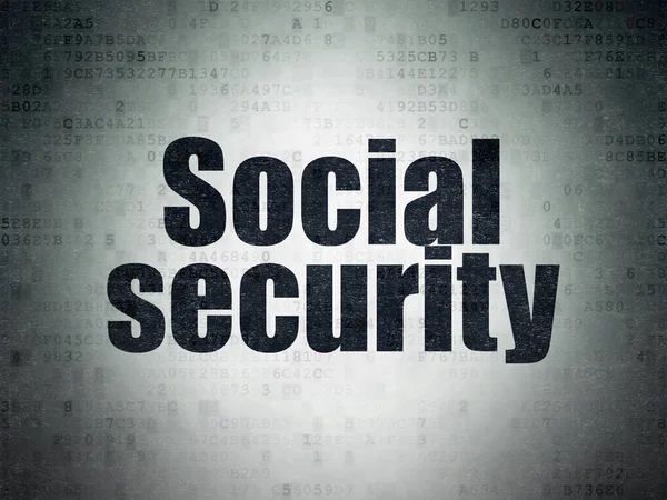 Koncept ochrany: Sociální zabezpečení na pozadí digitálního datového papíru — Stock fotografie