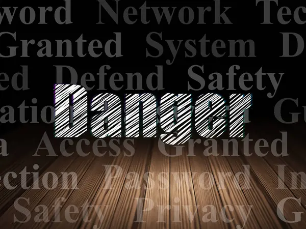 Safety concept: Danger in grunge dark room — Stock Photo, Image