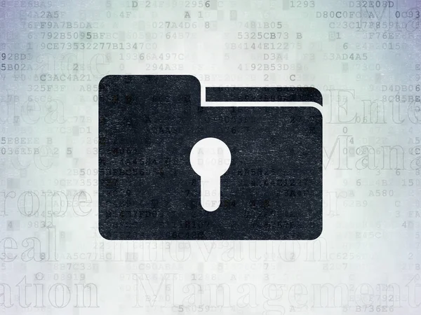 Finance concept: Folder With Keyhole on Digital Data Paper background — Stock Photo, Image