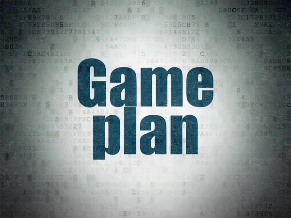 Affärsidé: Game Plan på Digital Data papper bakgrund — Stockfoto