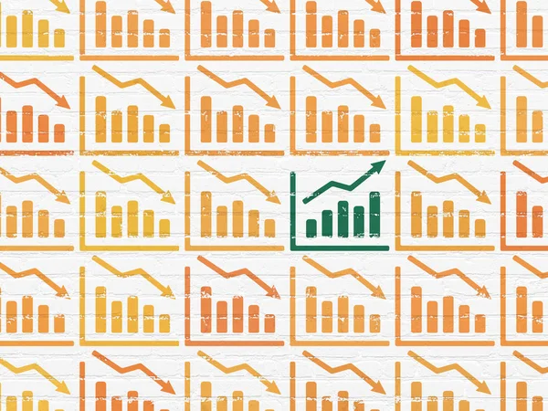 Üzleti koncepció: növekedési grafikonon ikon háttér — Stock Fotó