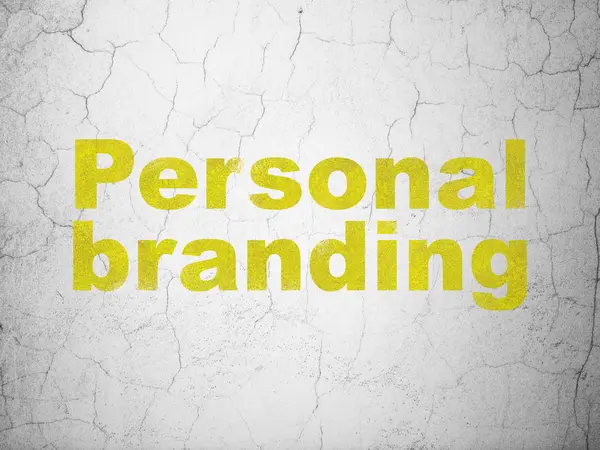 Marketing koncept: Personlig Branding på væg baggrund - Stock-foto