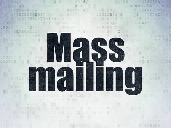 Conceito de marketing: Mailing em massa sobre fundo de papel de dados digitais — Fotografia de Stock