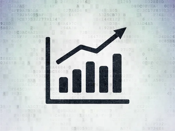 Werbekonzept: Wachstumsdiagramm auf digitalem Datenpapier Hintergrund — Stockfoto