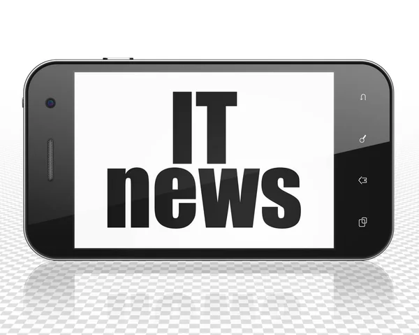 Concetto di novità: Smartphone con IT News in mostra — Foto Stock