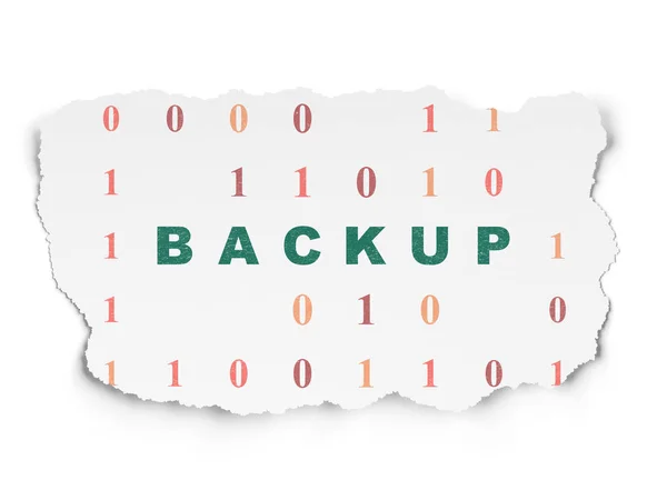 Datenbankkonzept: Backup auf zerrissenem Papierhintergrund — Stockfoto