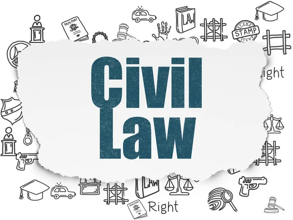Rechtskonzept: Zivilrecht auf zerrissenem Papier — Stockfoto