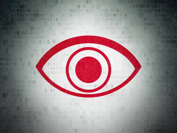 Security concept: Eye on Digital Data Paper background — Stock Photo, Image