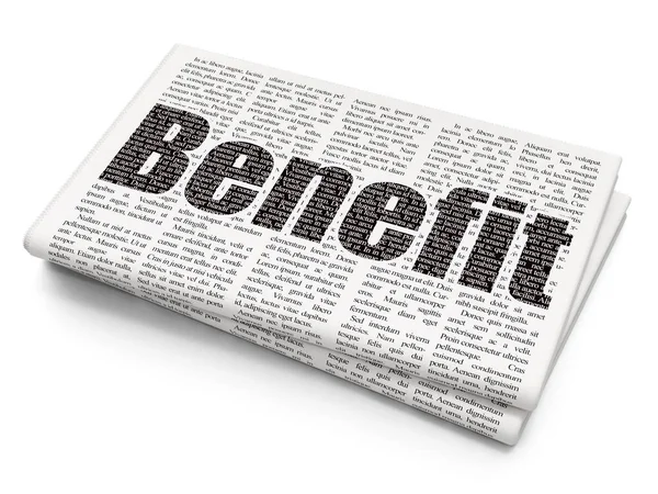 Conceito de negócio: Benefit on Newspaper background — Fotografia de Stock
